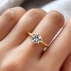 1Ct/2Ct/3Ct VVS Moissante S925 Silver 6-Claw Solitaire Engagement Ring