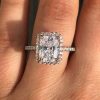 3.53CT Radiant & Round Cut Two-Tone Halo VVS Moissanite S925 Silver Engagement Ring