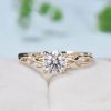 2.06CT Round Cut VVS Moissanite S925 Silver Engagement Ring