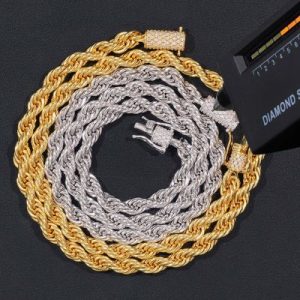 6mm 925S & VVS Moissanite Clasp Stainless Steel Rope Chain