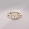 1.18CT Oval & Round Cut VVS Moissanite S925 Silver Engagement Ring