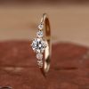 0.68CT Round Cut VVS Moissanite S925 Silver Engagement Ring