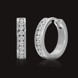 925S & VVS Moissanite 0.54CTW Channel Hoop Earrings in Gold