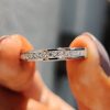 0.87CT Round Cut Colorless VVS Moissanite S925 Silver Full Eternity Wedding Band