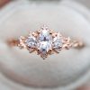 0.69CT Oval & Triangle Cut VVS Moissanite S925 Silver Engagement Ring