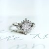 1.17CT Moon Goddess Hola Round Cut VVS Moissanite S925 Silver Engagement Ring