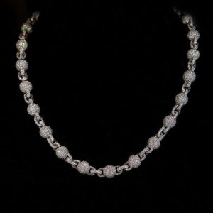 10mm Micro Paved Iced Out Beads Chain