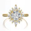 1.28CT Round Cut VVS Moissanite S925 Silver Engagement Ring