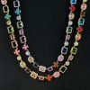 10mm Multicolored Gemstones Enamel Cross Chain