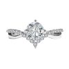 925S & VVS Moissanite 1CT Round Cut Twisted Engagement Ring