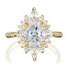 2.5CT Oval & Round Cut  VVS Moissanite S925 Silver Engagement Ring