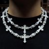 Iced Out Beads Cross Chain