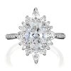 1.88CT Oval & Round Cut VVS Moissanite S925 Silver Engagement Ring