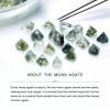 1.73CT Kite Cut Moss Agate & Round Moissanite S925 Silver Engagement Ring Set