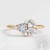 0.735CT Round & Oval Cut S925 Silver Moissanite Engagement Ring