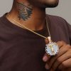 Paved Crown of Thorns with Jesus Medallion Pendant