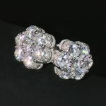 Iced Out Cluster Flower Full Paved Earrings