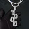 Iced Out Custom Vertical Left & Right Letter pendant