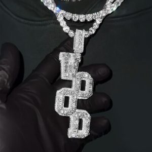 Iced Out Custom Vertical Left & Right Letter pendant