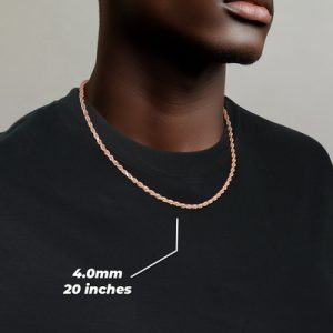 3mm/4mm/5mm/6mm/7mm/8mm Rope Chain in Rose Gold