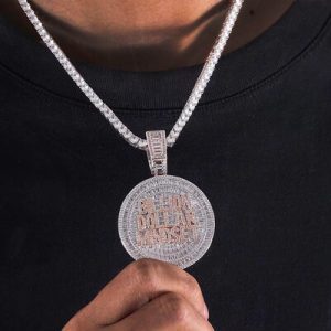 Iced Out Baguette Billion Dollar Mindset Pendant