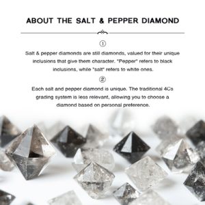 2.14CT Kite Cut Salt & Pepper Diamond with Marquise Cut Moissanite Accented S925 Silver Engagement Ring Set