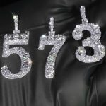 Iced Out Prong-Set Diamond Highlights Number Pendant