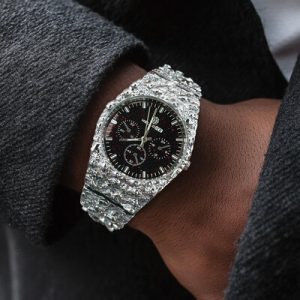 Starlight Dial Nugget Date Quartz Watch in Silver