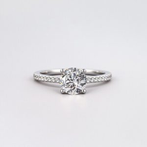 2.23CT Round Cut VVS Vintage Hidden Halo Moissanite S925 Silver Engagement Ring