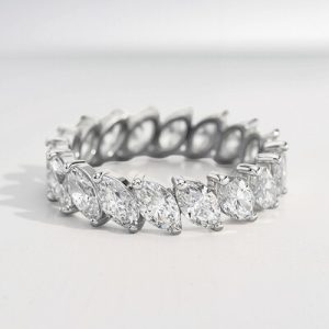 2.8CT Marquise Cut VVS Moissanite S925 Silver Wedding Band