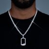 Icy-Filled Dog Tag Pendant