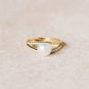 Dainty Pearl & Round Cut VVS Moissante S925 Silver Engagement Ring