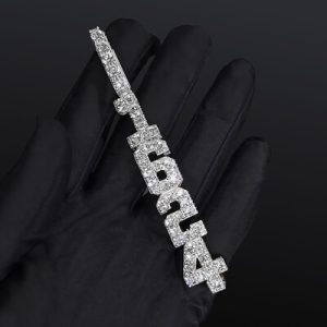 Iced Custom Name Double Layer Baguette Cut Vertical Pendant