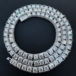 925S & VVS Moissanite 5mm Tennis Chain with Iced Out Sides