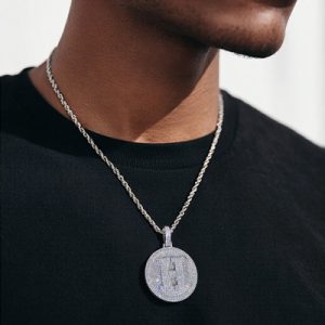 Iced Out A-Z 26 Letter Disc Pendant