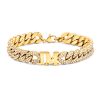 Personalized Initials Charm Cubic Chain Bracelet with Diamond