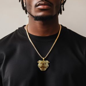 Iced Out Bulldog Head Pendant