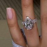 6.8CT Pear Cut VVS Moissanite Pave Engagement Ring