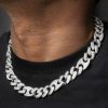 13mm Cuban G-Link Chain in White Gold