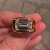 10CT Emerald Cut VVS Moissanite Solitaire Engagement Ring