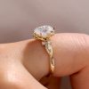 3.46CT Oval Cut VVS Moissanite Side Stone Engagement Ring
