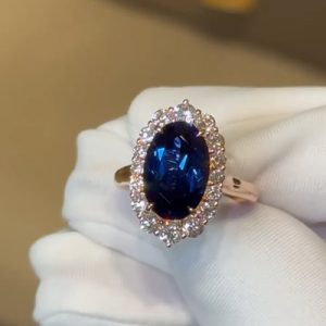 6.8CT Oval Cut Gemstone Vintage-Inspired Engagement Ring