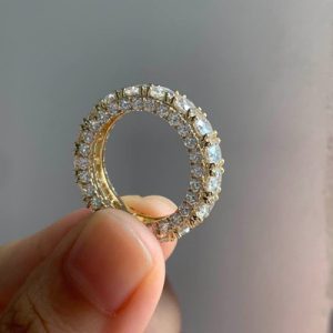 12.6CT Round Cut VVS Moissanite Pave Wedding Band