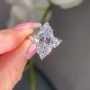 4.46CT Marquise Cut with Heart Side Stones VVS Moissanite Engagement Ring