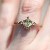 1.3CT Exquisite Green Gemstone Vintage-Inspired Engagement Ring