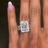 6.24CT Radiant Cut VVS Moissanite Halo Engagement Ring