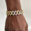 Iced 20mm Handset Tricolor Cuban Bracelet