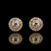Iced Out Eyes Marquise Halo Diamond Stud Earrings