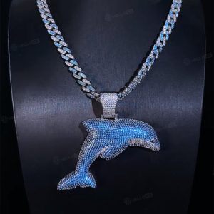 Iced Out Dolphin Pendant