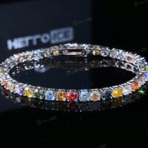 3mm/4mm/5mm S925 & Moissanite Colorful Tennis Bracelet